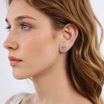 Stříbrné náušnice s motivem fialové lilie - stříbro 925/1000, Fialová