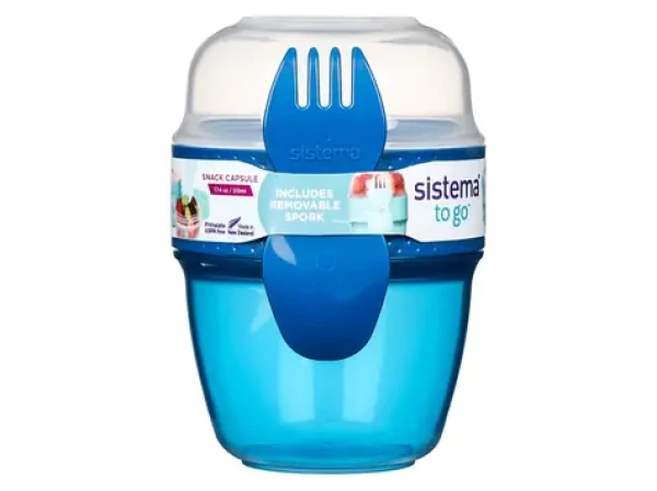 Sistema To Go Snack Capsule Svačinový box s vidličkou 515 ml modrá (8592001429642)