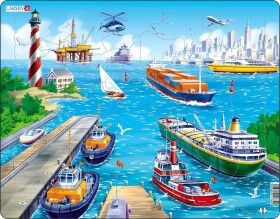 Puzzle MAXI - Město + přístav/35 dílků - Larsen