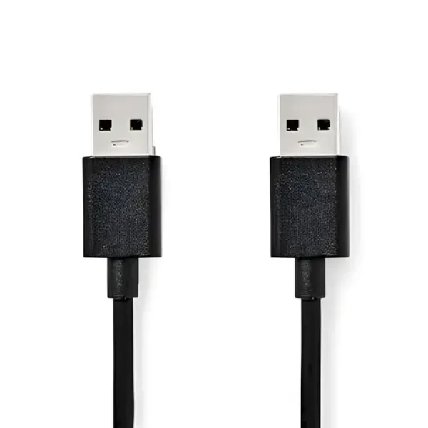 Nedis USB-A - USB-A černá / Kabel / USB 3.2 Gen 1 / 18 W / 5 Gbps / 1 m (CCGL61000BK10)
