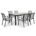 Židle zahradní béžový textilen, hliník, černá barva