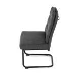 Židle jídelní, taštičkové pružiny v sedáku, madlo na opěráku, tmavě šedá látka, černý kov