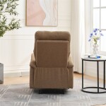 Relaxační křeslo, manuální ovládání, hnědá látka