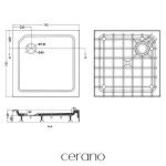CERANO - Sprchová vanička samonosná čtvercová Arvo - SMC/minerální kompozit - strukturovaná bílá - 79,5x79,5x14 - s nožičkami CER-679510