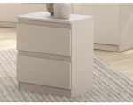 Skříňka/noční stolek Carlos 40 cm, béžová kašmír, 2 zásuvky