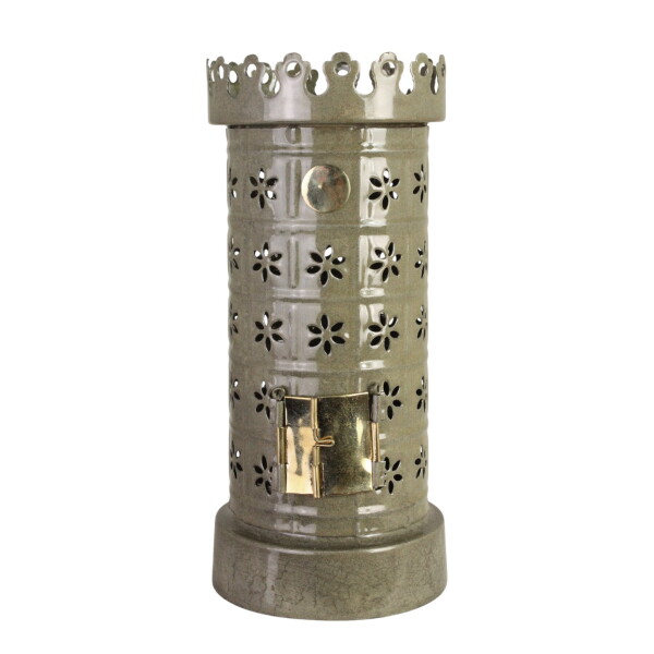 Strömshaga Kovový svícen Tiled Stove Olive Green, zelená barva, kov