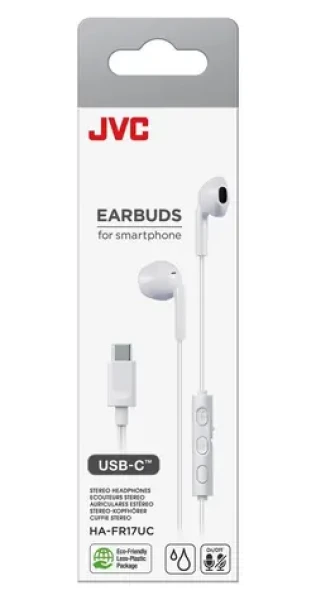 JVC HA-FR17UC bílá / Sluchátka do uší / USB-C / mikrofon / IPX2 (HA-FR17UC-WV)