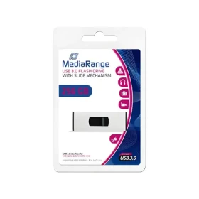 MediaRange MR919 stříbrná/černá / Flash disk / 256GB / USB 3.2 Gen 1 / čtení 100 MB/s / zápis 30 MB/s (MR919)