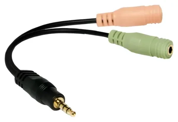 LogiLink CA0021 černá / Audio adaptér / Jack 3.5mm 4pin (M) - 2x Jack 3.5mm (F) / 0,15 m (CA0021)