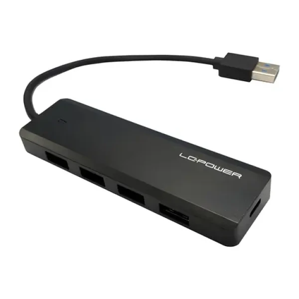 LC-Power černá / USB hub / 4x USB-A / 1x USB-C / nabíjecí funkce (LC-HUB-U3-4-V2)