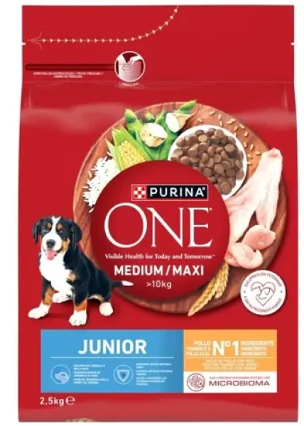 Purina One Med/Max Junior Kuře Rýže 2.5 kg / Krmivo pro psy (7613036118651)