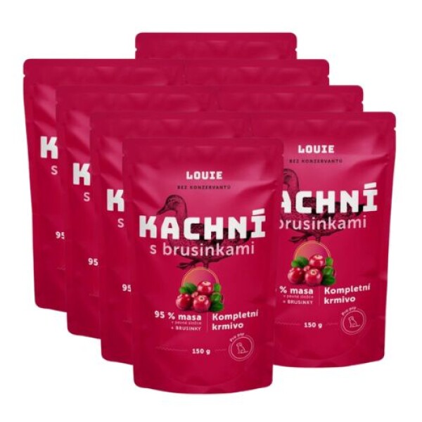 Louie kapsička pro psy, Kachní s brusinkami 8x150g