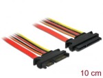 DeLock Prodlužovací kabel SATA 22 pin (M) - SATA 22 pin (F) 10cm červená (84917)