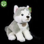 Plyšový pes husky sedící s vodítkem 28 cm ECO-FRIENDLY