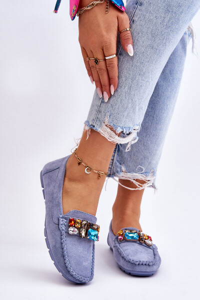 Dámské semišové mokasíny s krystaly Modre Lucille 37