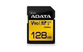 ADATA Premier One SDXC karta 128GB / UHS-II U3 Class 10 / R: 290MB/s / W: 260MB/s (ASDX128GUII3CL10-C)