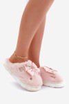 Futřené Pantofle Se Stužkou A Připínáčky Růžové Annalira 38/39