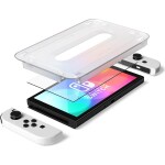 Spigen Glass tR EZ Fit ochranné sklo pro Nintendo Switch OLED 2 ks (AGL03829)