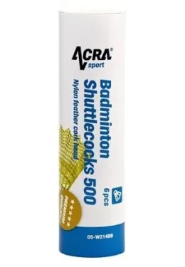 Acra 500 / Badmintonové míčky / 6 ks / Nylon / Dóza (05-W214BB)