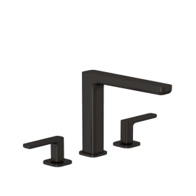 KLUDI - Renon Umyvadlová baterie s výpustí Push-Open, 3-otvorová instalace, broušený Gunmetal 42393N275