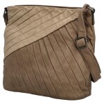 Stylová dámská koženková crossbody kabelka Kaleyes, taupe