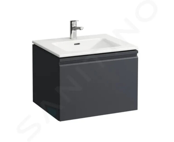 Laufen - Pro S Skříňka s umyvadlem, 600x500 mm, 1 zásuvka, matná grafitová H8609614801041