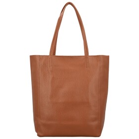 Trendy dámská kožená kabelka na rameno Sascha, koňaková