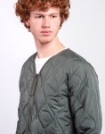 Taion Unisex Military W-Zip V-Neck Down Jacket OLIVE M
