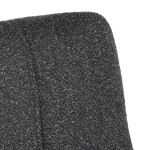 Židle jídelní, tmavě šedá látka, černý kov