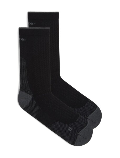 Pánské merino turistické ponožky ICEBREAKER Mens Hike+ Ultralight Crew, Black/Obsidian velikost: 44,5-46,5 (L)