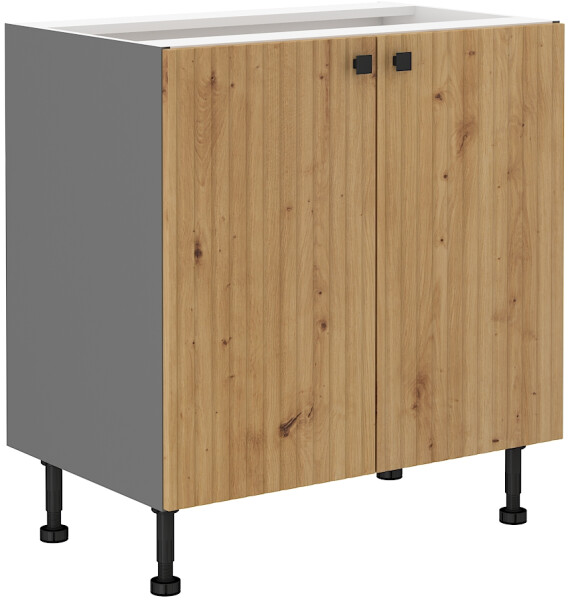 Spodní skříňka Ava 80 D 2F BB Barva korpusu: Antracit, Barva dvířek: Dub Artisan