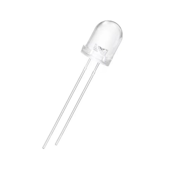 LED dioda - Bílá, čirá, 8mm, 3V