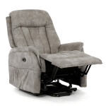 Polohovací křeslo, elektrické zabudované ovládání, šedá, látka vintage, TV-Q8575 GREY3