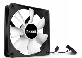 1stCOOL SILENT FAN 120mm / Ventilátor / Hydro bearing / 1200 RPM / 33,3 CFM / 3-pin/Molex (F12-BLACK-WHITE)
