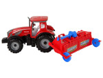 Mamido Traktor s třecím pohonem a pluhem červený