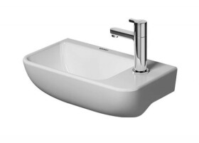 DURAVIT - ME by Starck Umývátko 40x22 cm, bez přepadu, s otvorem pro baterii vpravo, WonderGliss, bílá 07174000001