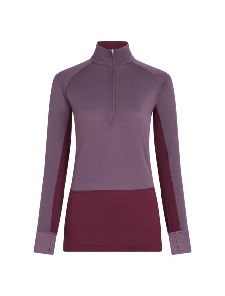 ICEBREAKER Wmns Merino 200 ZoneKnit LS Half Zip, Dark Berry/Grey Plum/Cb velikost: S