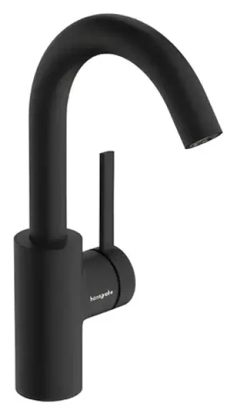 Hansgrohe Umyvadlová baterie s výpustí CoolStart matná černá / Umyvadlová baterie / otočný výtok / EcoSmart+ 4 l/min (74740670)
