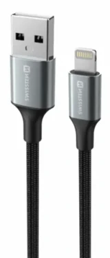 SWISSTEN TEXTILE II datový kabel USB - Lightning 1.5m černá (71523309)