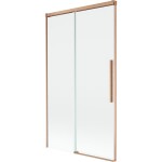 MEXEN/S - Rox vanová zástěna 2-křídlová posuvná 100 x 150, transparent, měď kartáčovaná 8C9-100-001-65-00