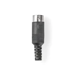 Nedis DIN konektor černá / Audio konektor / Zástrčka / Twist-on / Poniklovaný / 6,0 mm / 25 ks (CAVC20903BK)