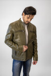 Pánská Kožená Bunda Hot Green Suprém Brixton Olivová x Zelená Velikost: 7XL