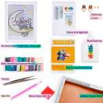 Antistresové omalovánky TSvetnoy TSvetnoy, LC015e, Diamond painting - diamantové malování, 20 x 30 cm, Sovička na měsíci