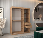 Šatní skříň Abi Y0 Barva korpusu: Dub artisan, Rozměry: 120 cm, Dveře: Černá