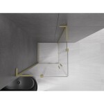 MEXEN/S - Velar L Duo sprchový kout, posuvné dveře 90 x 90, transparent, zlato kartáčovaná 871-090-090-02-03-55