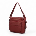 Módní dámský kožený kabelko-batoh Delami Aimy, tmavě červený