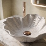 REA - Umyvadlo na desku Flower Grey REA-U7885
