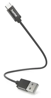 Hama Kabel USB-A - USB-C 0,2 m černá / Nabíjecí kabel / nylon / 480 Mbit/s (00201600)