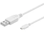MicroConnect kabel USB2.0 A (M) - microUSB B (M) 1m bílá / 480Mbit/s (USBABMICRO1W)