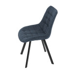 Židle jídelní, modrá látka, nohy černý kov